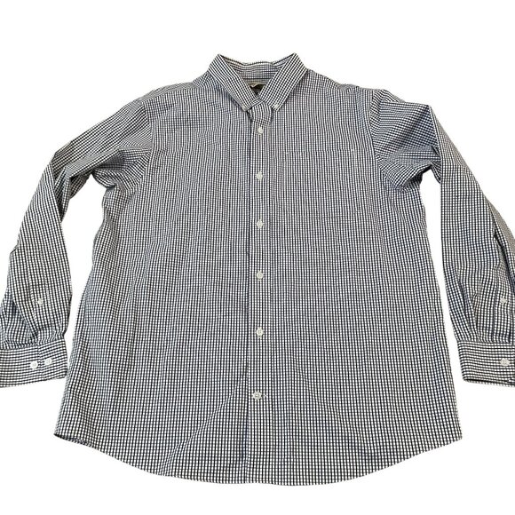 Duluth Trading Wrinklefighter Shirt Men's Size Large Relaxed Blue Plaid Cotton - Picture 1 of 5